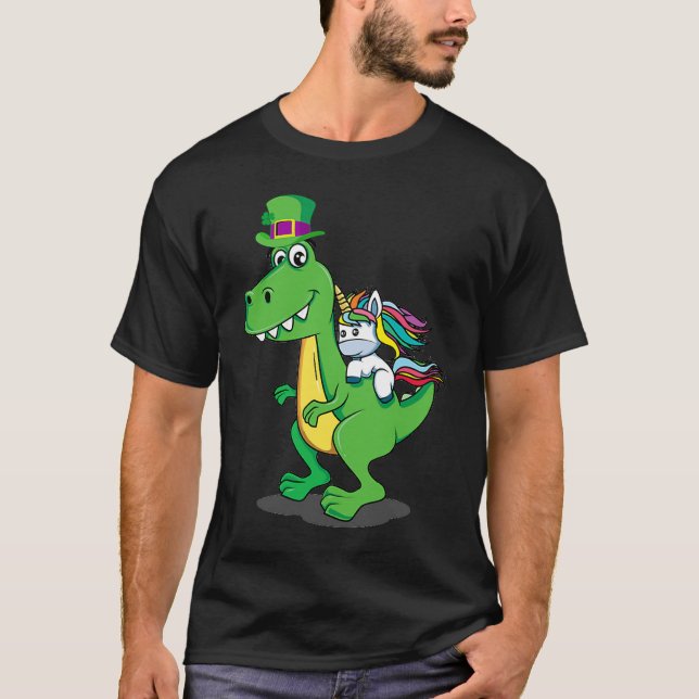 Happy St Pat Rex Dinosaur T-Shirt (Front)