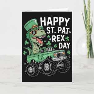 Happy St Pat-rex Patricks Day Dinosaur Monster Tru Card