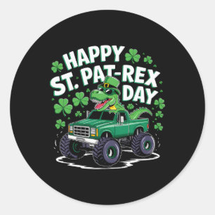Happy St Pat-rex Patricks Day Dinosaur Monster Tru Classic Round Sticker