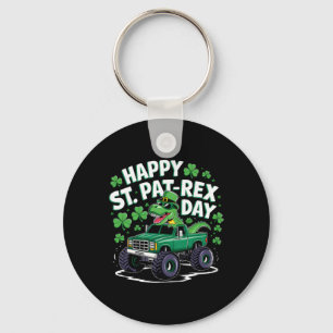 Happy St Pat-rex Patricks Day Dinosaur Monster Tru Key Ring