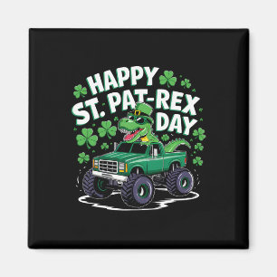 Happy St Pat-rex Patricks Day Dinosaur Monster Tru Magnet
