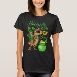 Happy St Pat Rex Saint Patrick's Day Dinosaur Kid T-Shirt