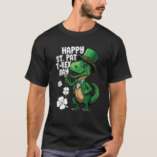 Happy St Pat Rex St Patricks Day Dinosaur Leprecha T-Shirt