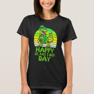 Happy St Pat T Rex Day Dinosaur Boys Kids St Patri T-Shirt