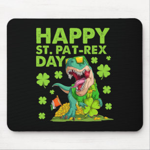 Happy St Pat T-rex Day Dinosaur St Patricks Day Bo Mouse Mat