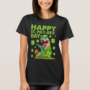 Happy St Pat T-rex Day Dinosaur St Patricks Day Bo T-Shirt