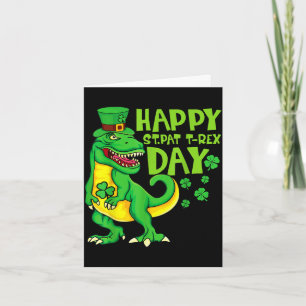 Happy st pat t rex day st patrick's day dinosaur card