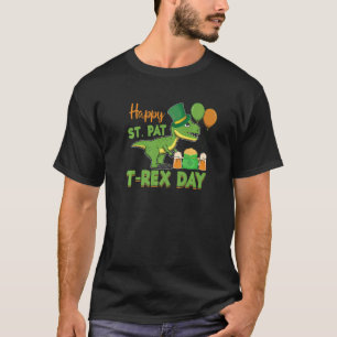 Happy St Pat T Rex Dinosaur St Patrick S Day Kids  T-Shirt