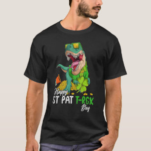 Happy St Pat T Rex Dinosaur St Patrick's Day T-Shirt