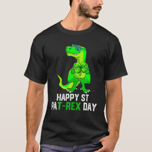 Happy St Pat T Rex Patrick's Day Funny Dinosaur Bo T-Shirt