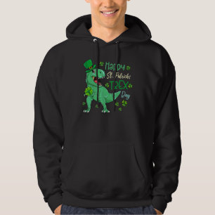Happy St Pat T Rex Saint Patrick's Day Dinosaur Bo Hoodie