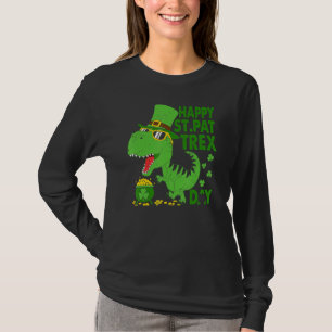Happy St Pat T Rex Saint Patrick's Day Dinosaur Bo T-Shirt