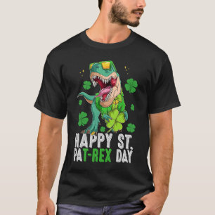 Happy St Pat T-Rex Saint Patrick's Day Dinosaur Bo T-Shirt