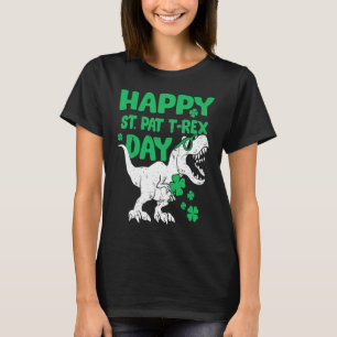 Happy St Pat T-Rex Saint Patrick's Day Dinosaur Bo T-Shirt