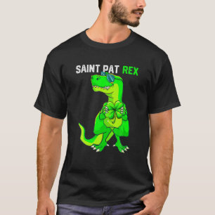 Happy St Pat T Rex Saint Patrick's Day Funny Dinos T-Shirt