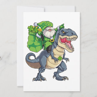Happy St Pat T Rex Saint Patrick's Day Leprechaun  Thank You Card