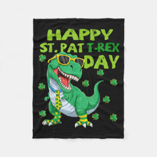 Happy st pat trex day dino st patricks day toddler fleece blanket