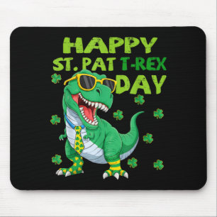 Happy st pat trex day dino st patricks day toddler mouse mat