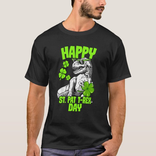 Happy St Pat Trex Day Dino St Patricks Day Toddler T-Shirt (Front)