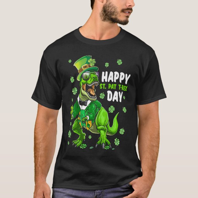 Happy St Pat Trex Day Dino St Patricks Day Toddler T-Shirt (Front)