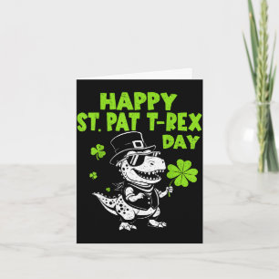 Happy st pat trex day dinosaur for kids boy stHapp Card