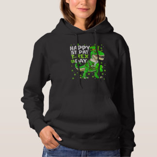 Happy St Pat Trex Day Dinosaur St Patricks Day Tod Hoodie