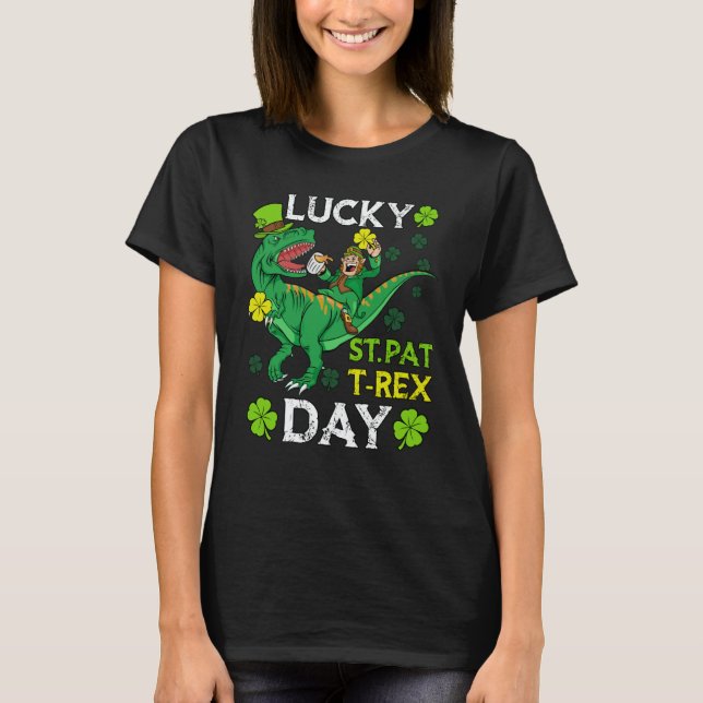 Happy St Pat Trex Day Dinosaur St Patricks Day Tod T-Shirt (Front)
