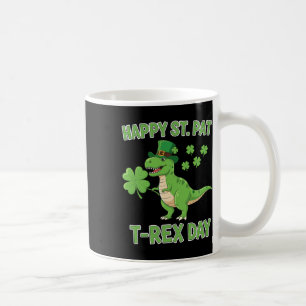 Happy St Pat Trex Day Funny Dinosaur Shamrock Luck Coffee Mug