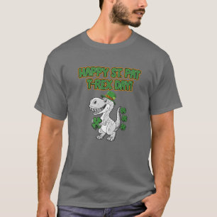 Happy St Pat Trex Day Men Women Kids St Patricks D T-Shirt