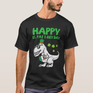 Happy St Pat Trex Day S Irish Dino Saurus Trex Boy T-Shirt