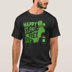 Happy St Pat Trex Day Saint Patrick Dinosaur Boys T-Shirt