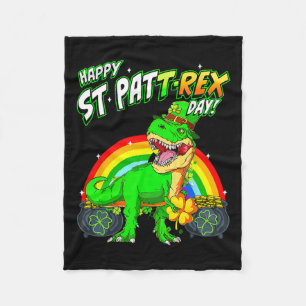 Happy St Pat Trex Day St Patricks Day Cute Dinosau Fleece Blanket