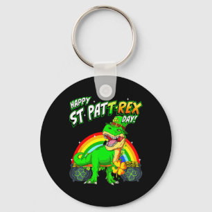 Happy St Pat Trex Day St Patricks Day Cute Dinosau Key Ring