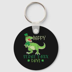 Happy St Patrex Day Pat T-rex Dino Irish Pat Trex  Key Ring