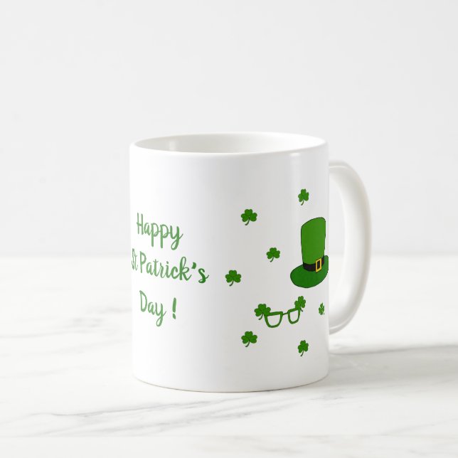 Happy St Patri Minimalist Cute  Coffee Mug (Front Right)