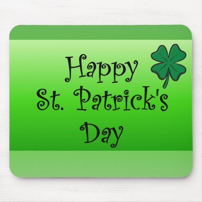 Happy St. Patrick's Day Mouse Mat (Front)