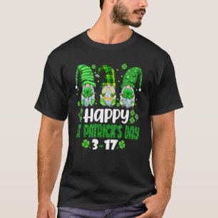 Happy St Patrick Day 3  17 Funny Gnomes Squad T-Shirt