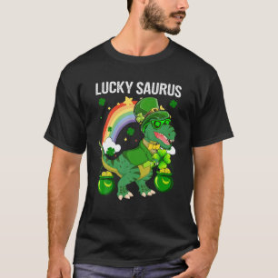 Happy St Patrick Day Funny Lucky Cute Saurus With T-Shirt