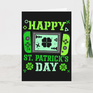 Happy St Patrick Day Lucky Gamer Paddys Gaming Boy Card