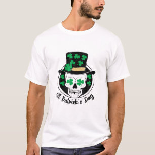 Happy St Patrick Day Skull Skeleton Leprechauns Fu T-Shirt