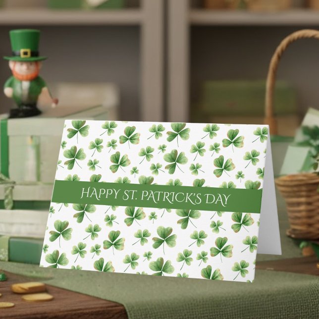 Happy St. Patrick’s Day Card | Shamrock Pattern (Creator Uploaded)