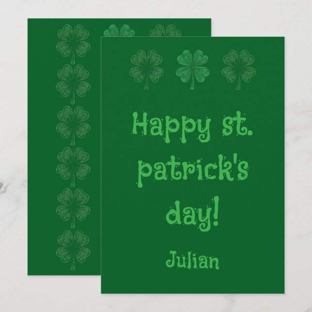 Happy St. Patrick’s Day – Classic Irish Holiday Card (Front/Back)