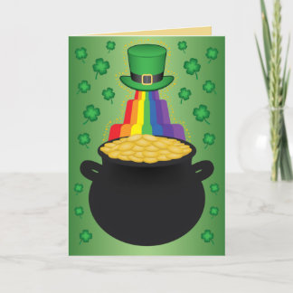 Happy St.Patrick’s Day Clover/Rainbow/Pot of Gold Holiday Card