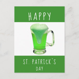 Happy St. Patrick`s day Green Beer Postcard