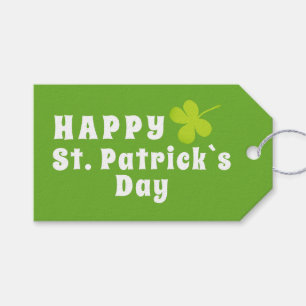 Happy St Patrick`s day Green Lucky Shamrock  Gift Tags