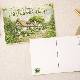 Happy St. Patrick’s Day Irish Cottage Postcard