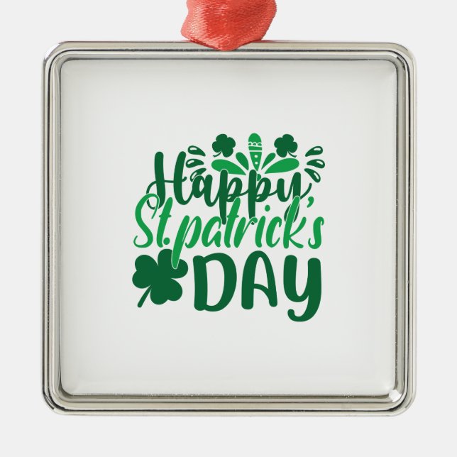 Happy St Patrick S Day Metal Tree Decoration (Front)