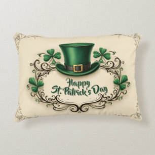 Happy St. Patrick’s Day Shamrock Design Decorative Cushion