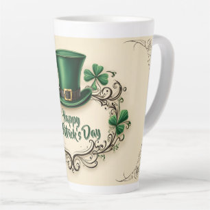 Happy St. Patrick’s Day Shamrock Design Latte Mug