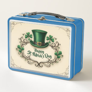Happy St. Patrick’s Day Shamrock Design Metal Lunch Box